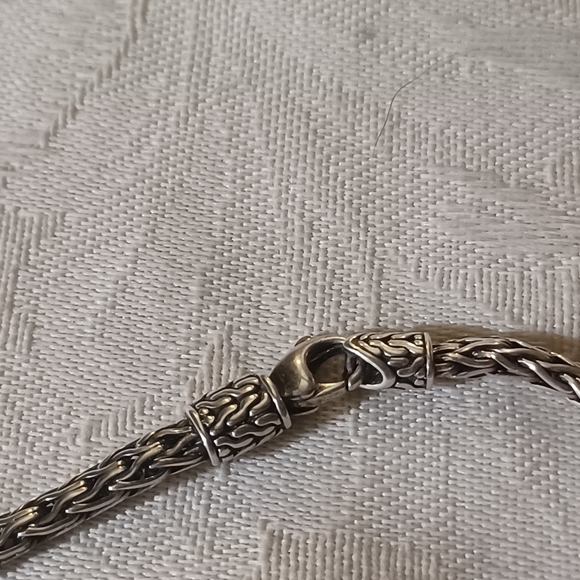 John Hardy Classic Chain Icon Necklace and Hammered Square Pendant, SS - Picture 6 of 9